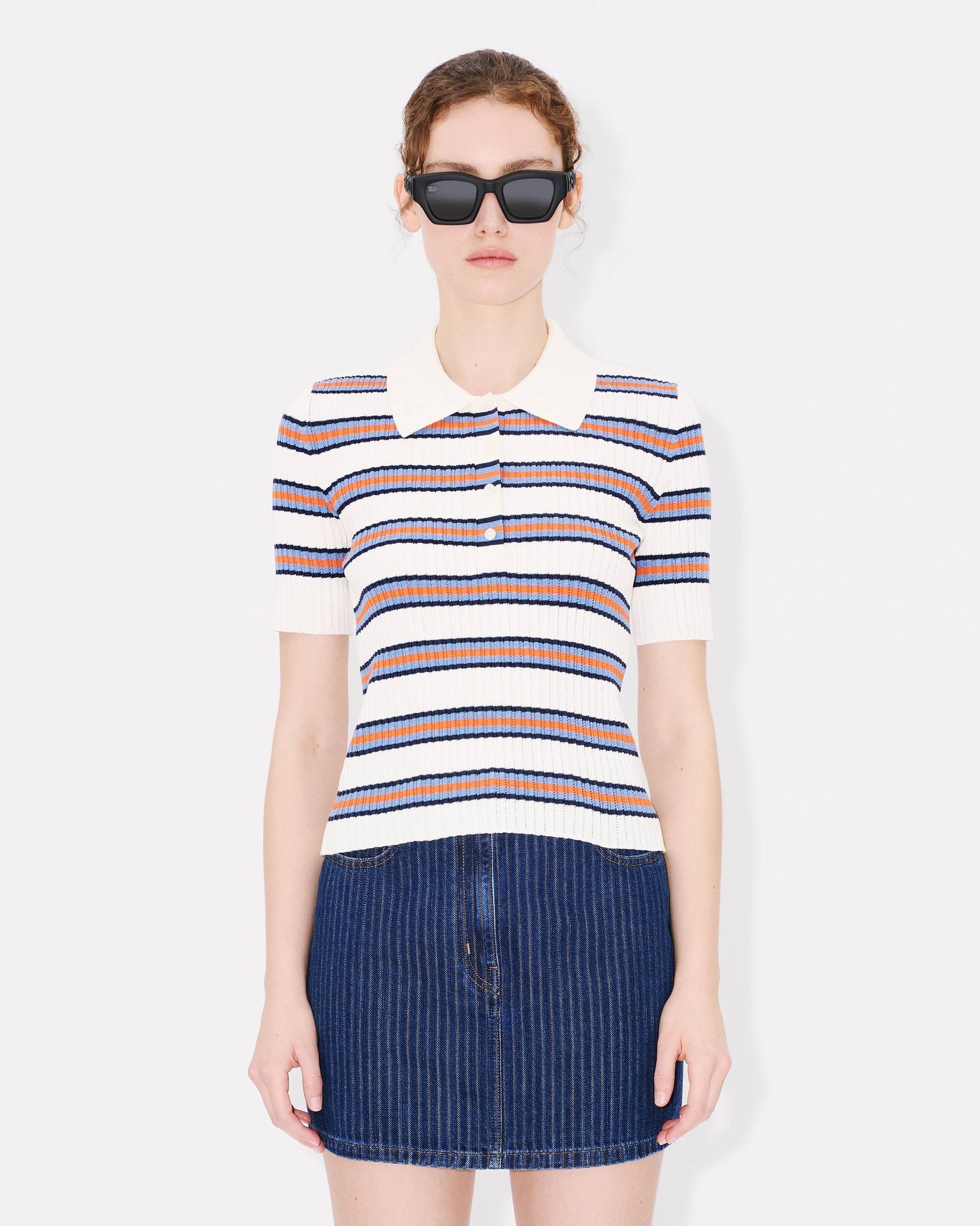 'KENZO Coast Lines' knitted polo in cotton - 3
