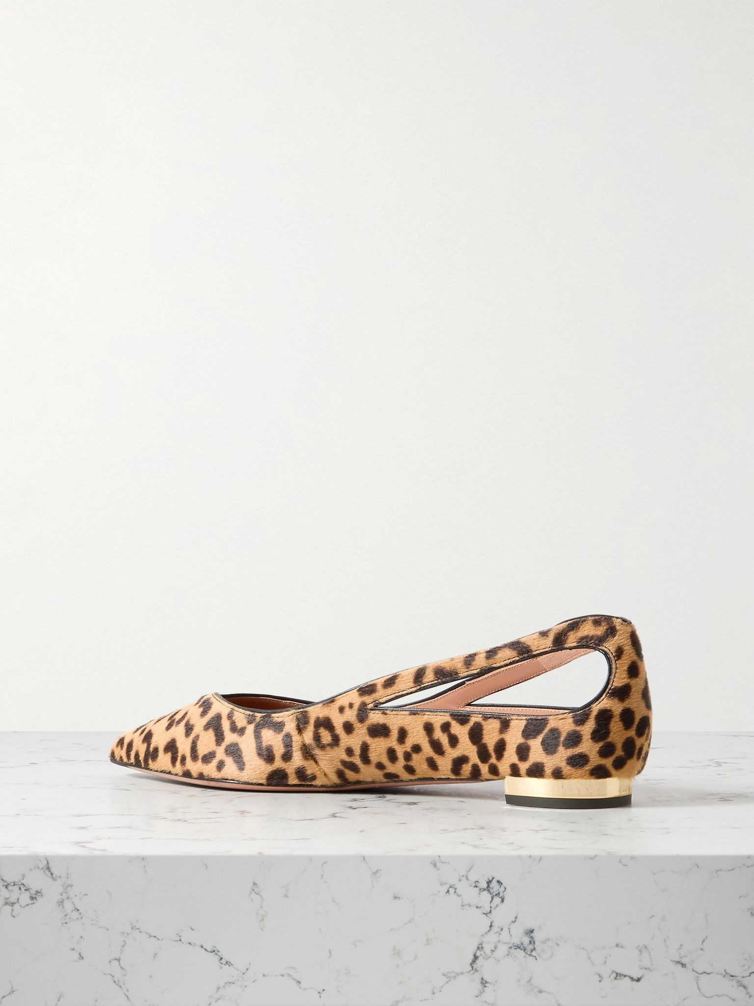 Sheeva cutout leopard-print calf hair point-toe flats Leopard print - 3