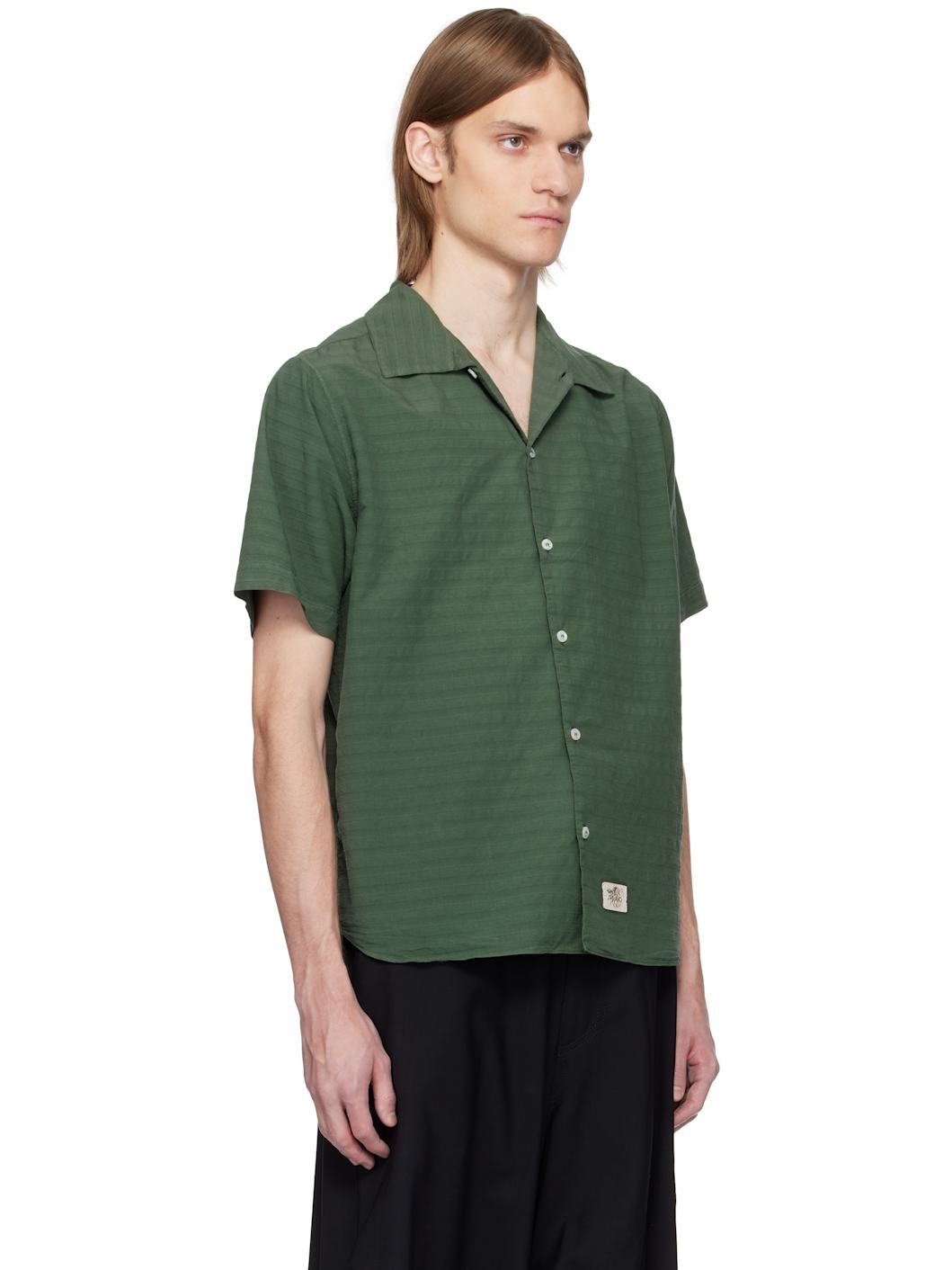 Green Sun Stripy Cotton Shirt - 2