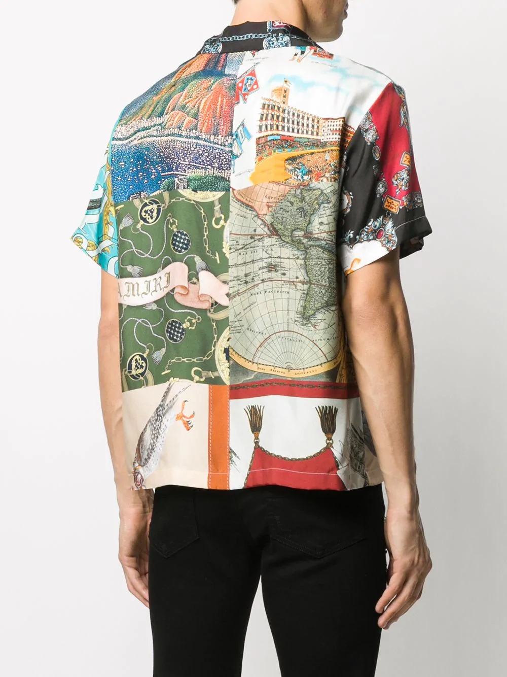 printed silk short-sleeve shirt - 4