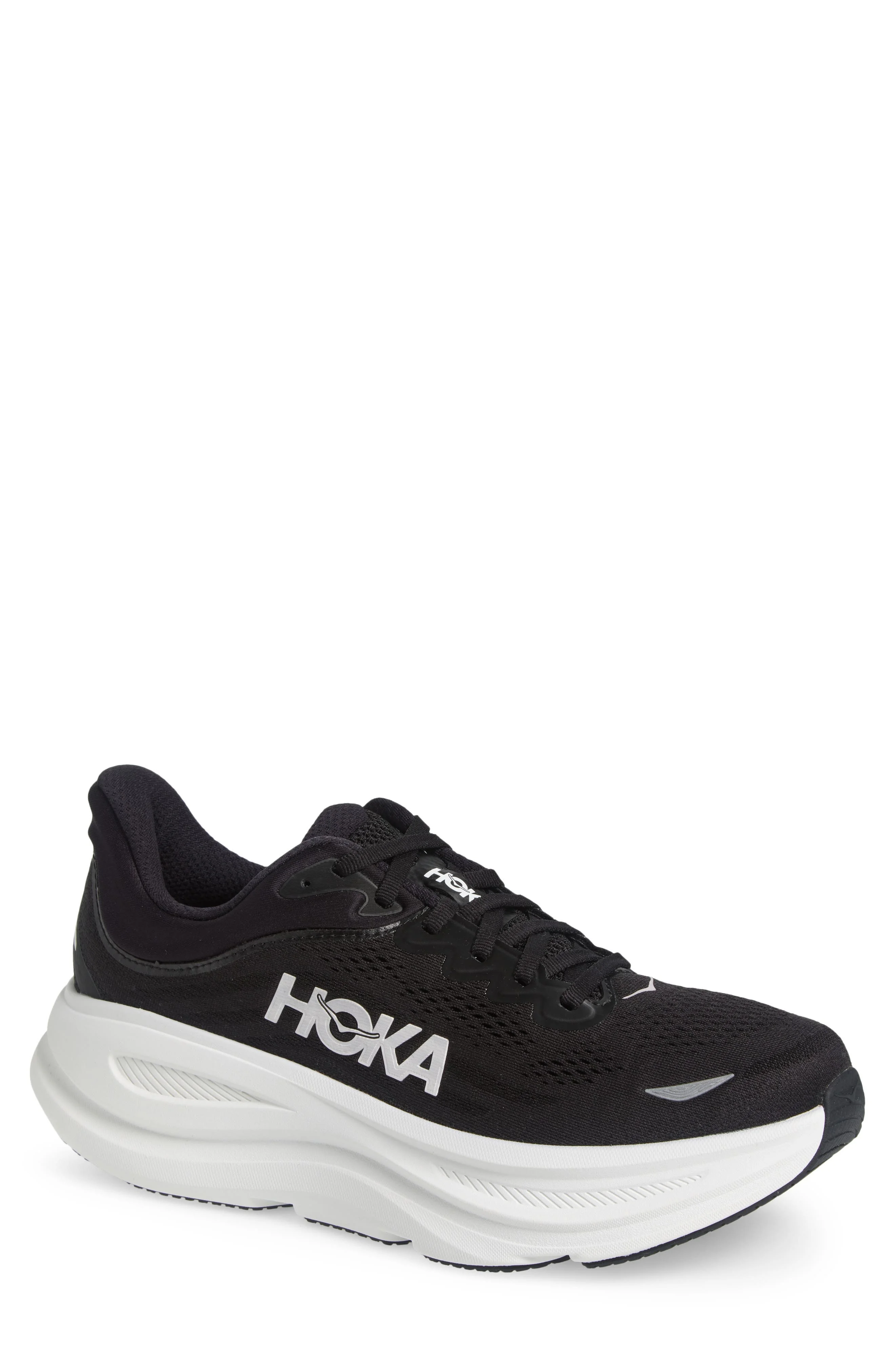 HOKA Bondi 9 Running Shoe in Black /White at Nordstrom - 1