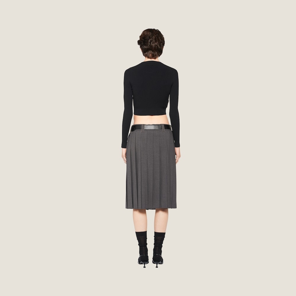 Viscose crew-neck cardigan - 3
