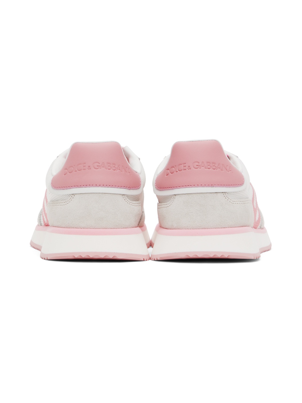 Pink & Gray Mixed-Material 'DG' Cushion Sneakers - 2