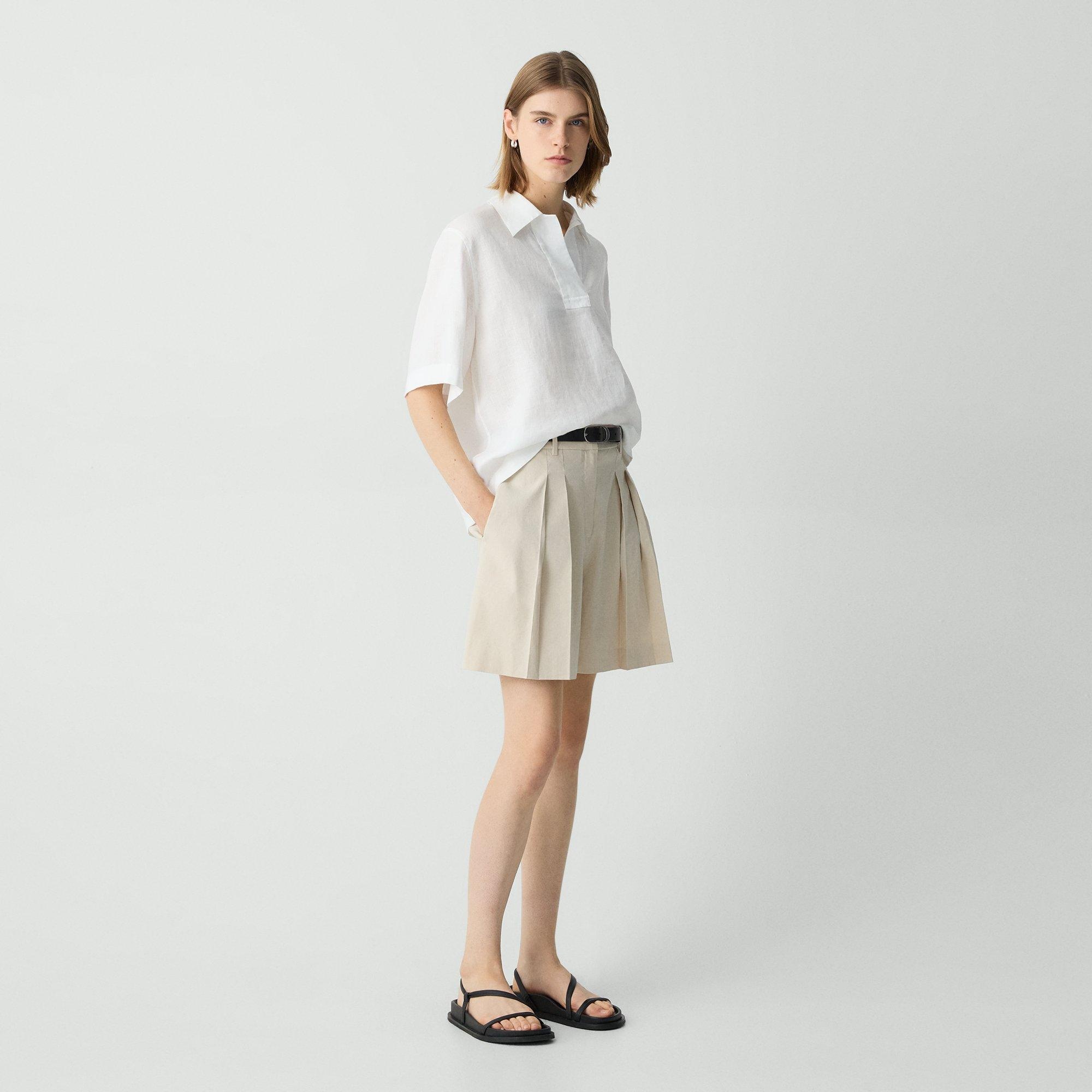 Pleated Short in Good Linen - 3