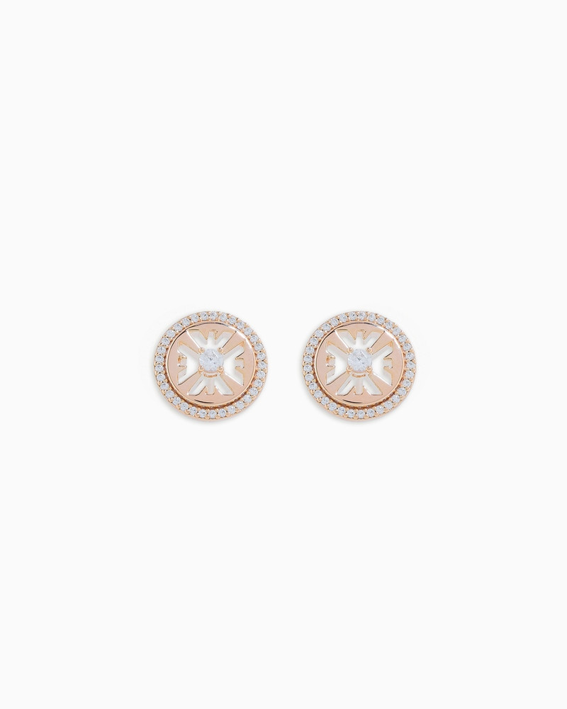 ROSE GOLD-TONE STERLING SILVER STUD EARRINGS 1