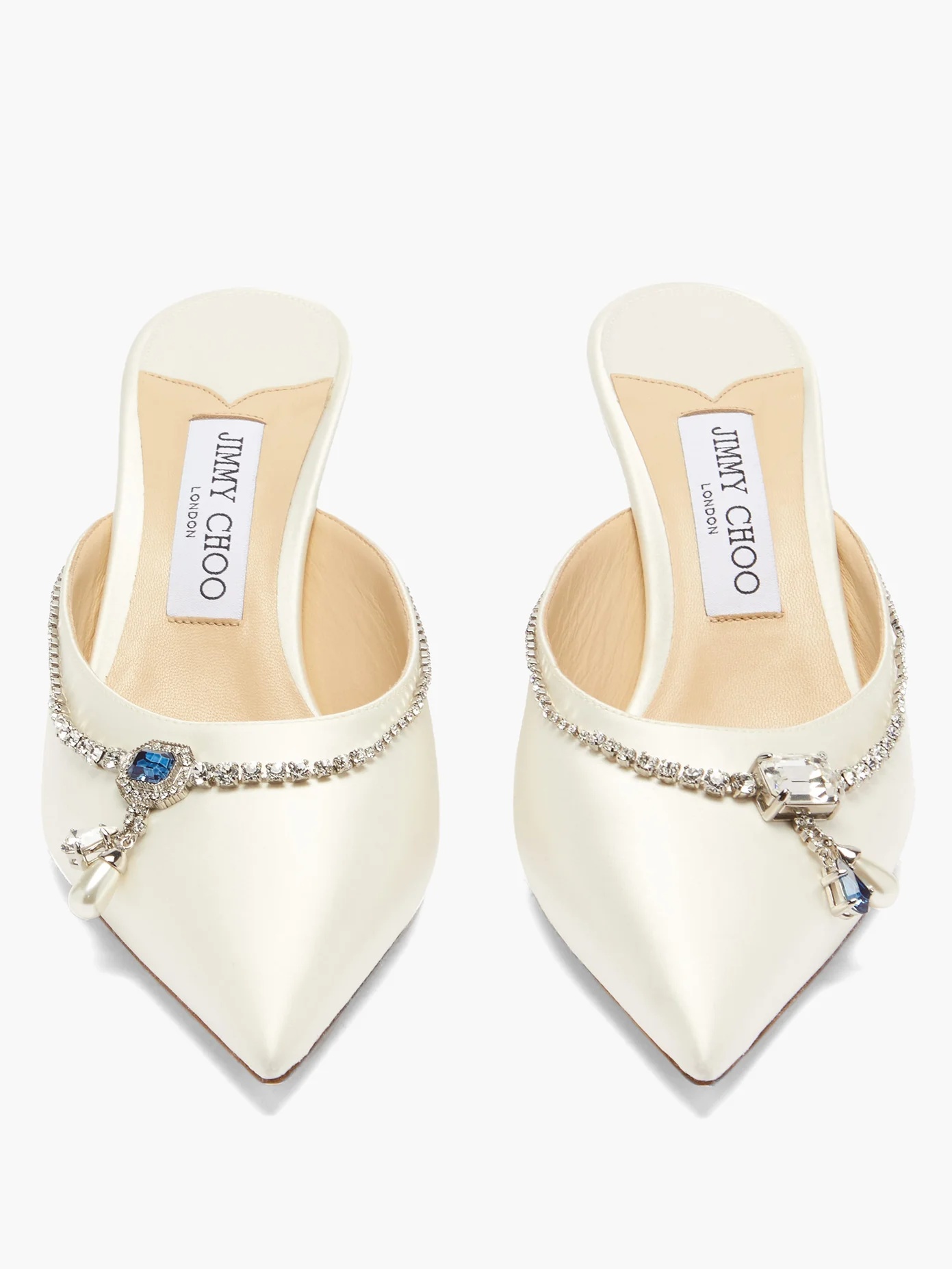 Rav 65 crystal-embellished satin mules - 5