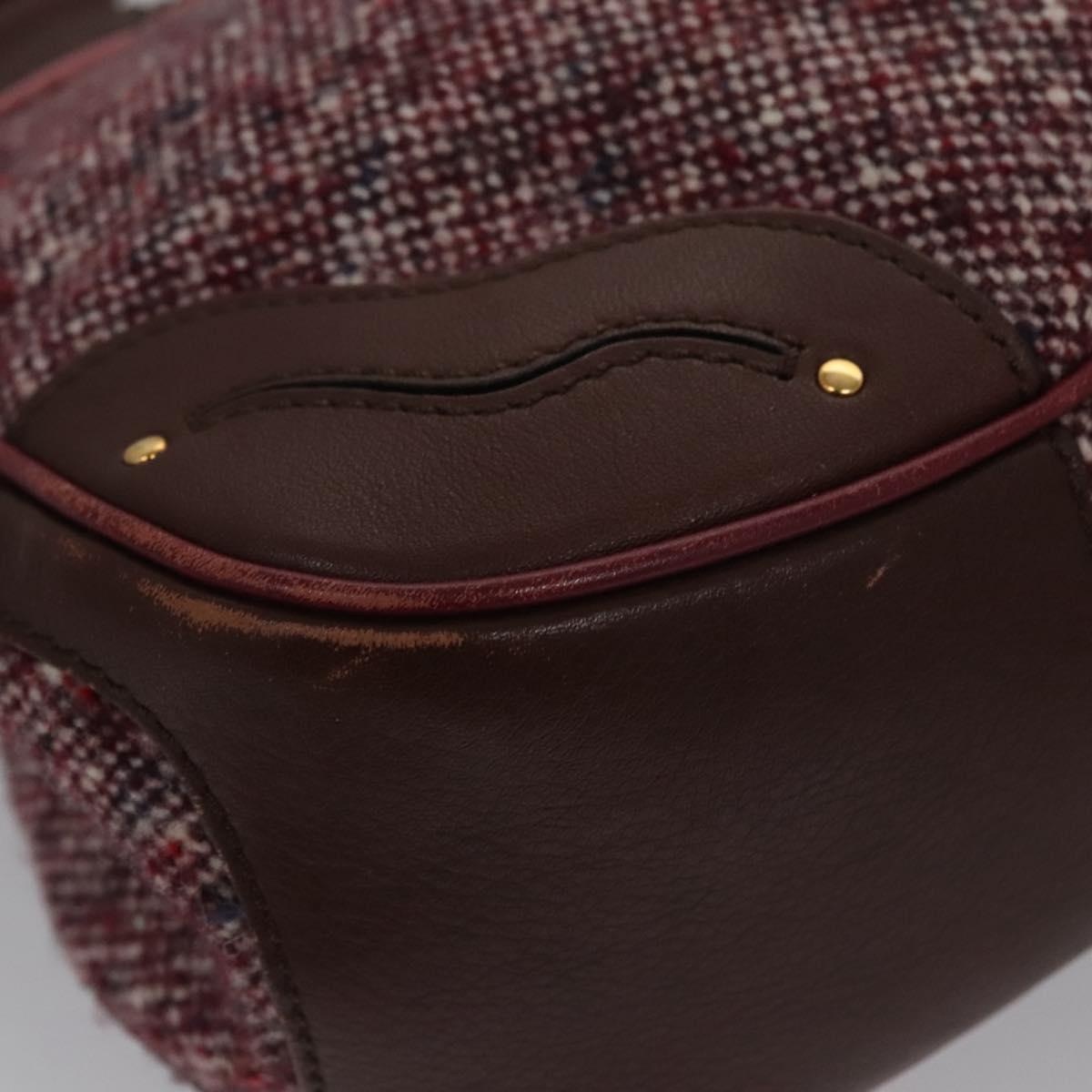 CELINE Hand Bag Wool Leather Gold Brown - 15