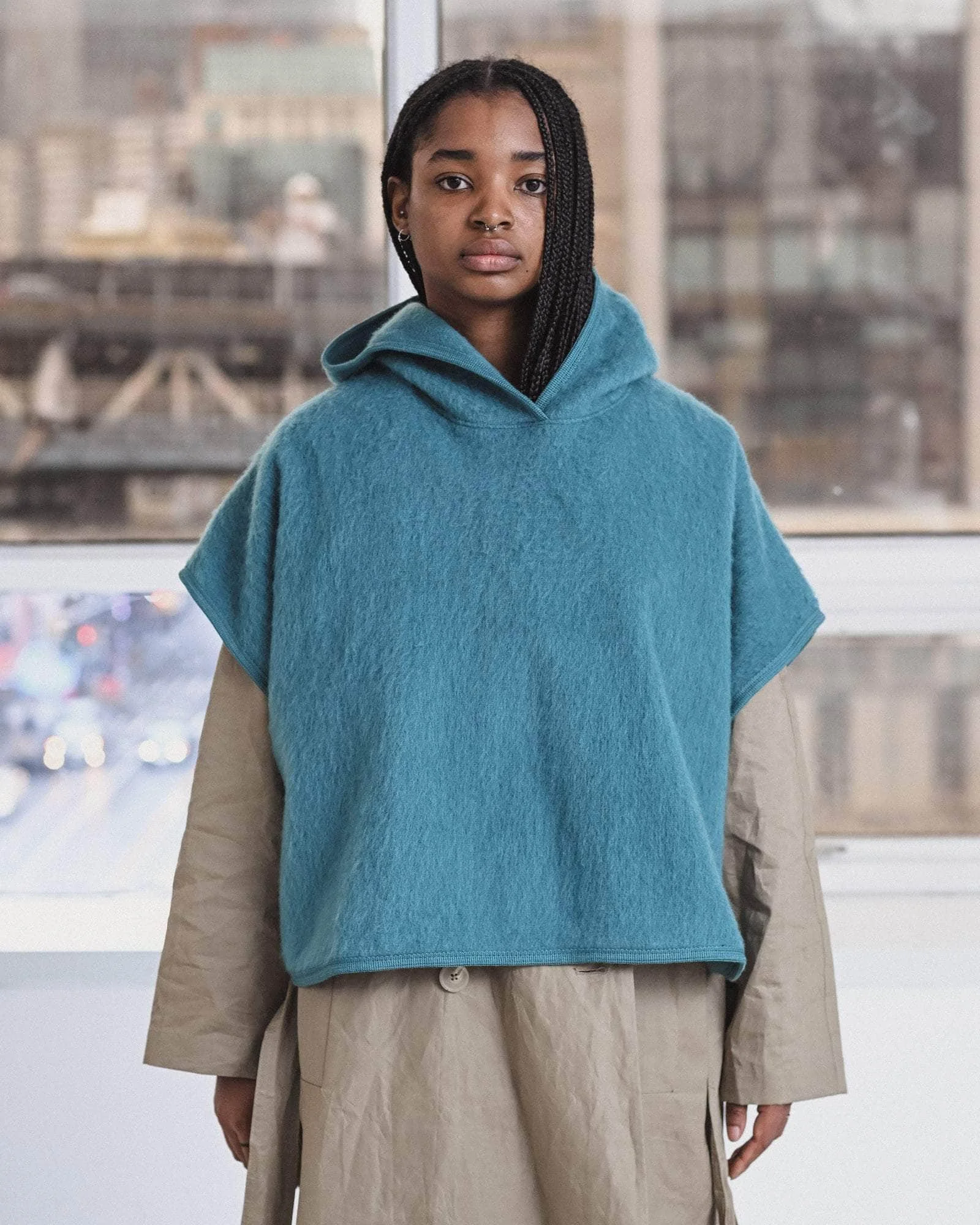 Fortu Hooded Vest - Brushed Wool - 1