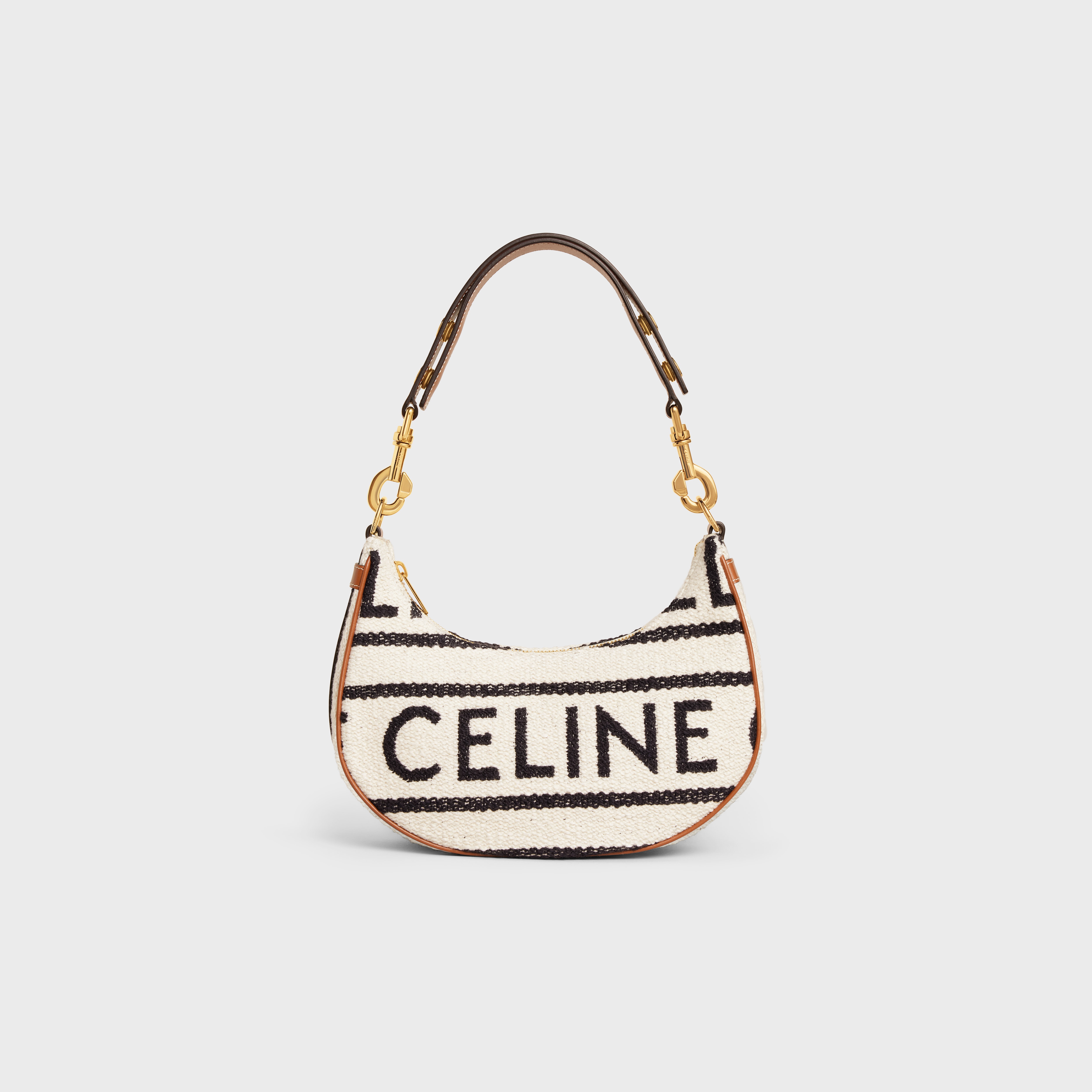 Medium Ava Strap Bag in Textile with Celine All-Over and Calfskin - 1