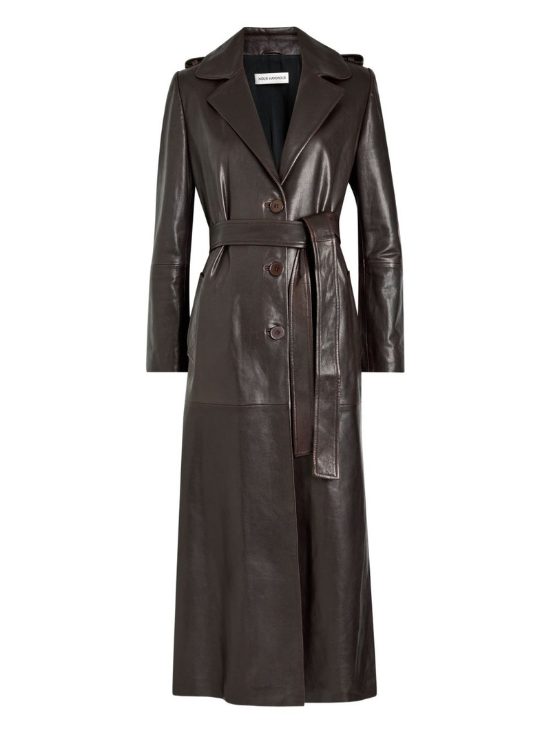 Scarlett belted leather trench coat 1