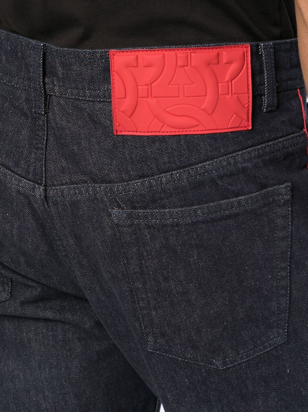 Gancini-patch straight-leg jeans - 5