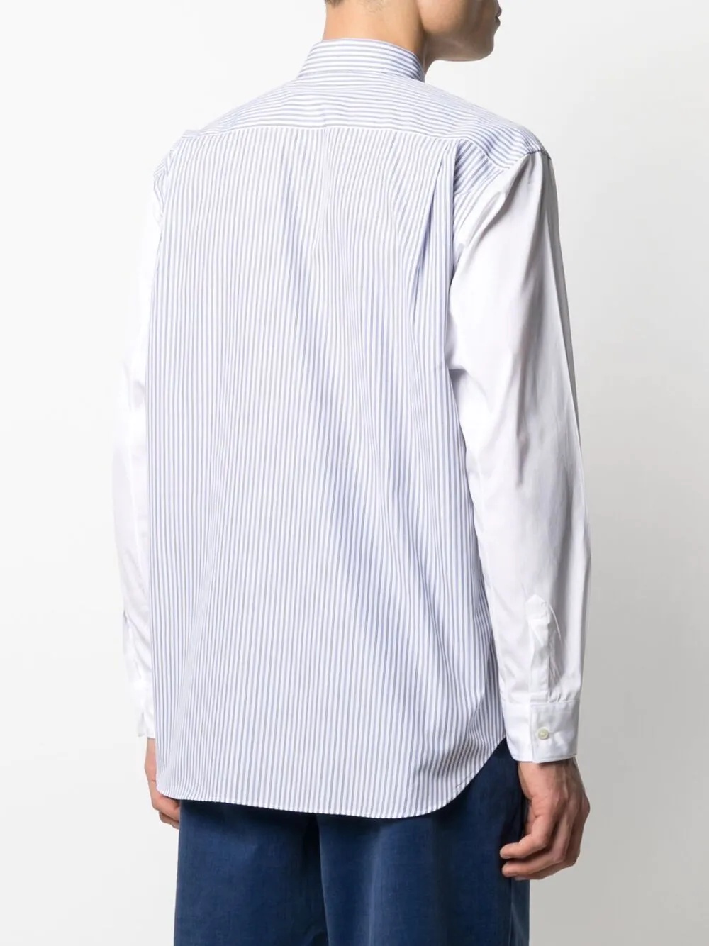 contrast sleeve pinstripe shirt - 4