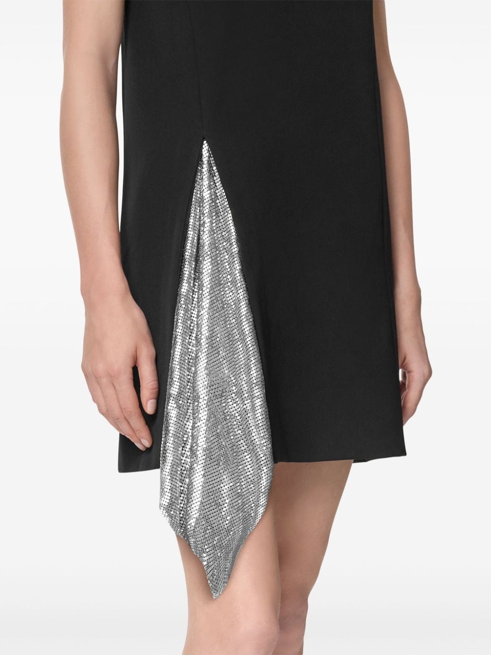 mesh-insert shift mini dress - 5