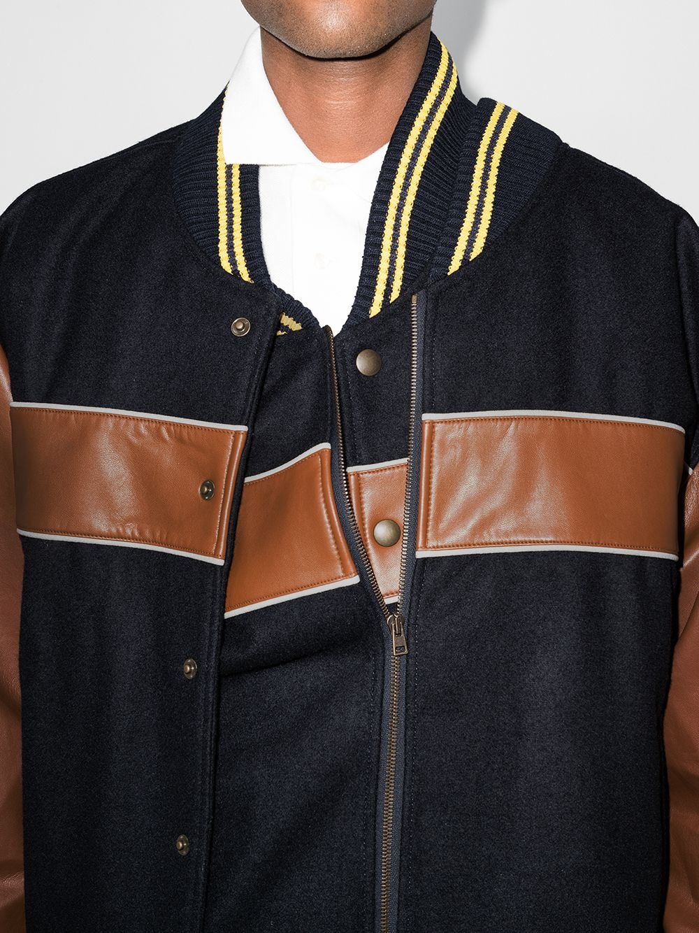 double-layer varsity jacket - 4