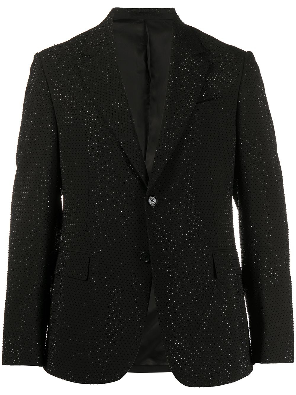 crystal-embellished single-breasted jacket - 1