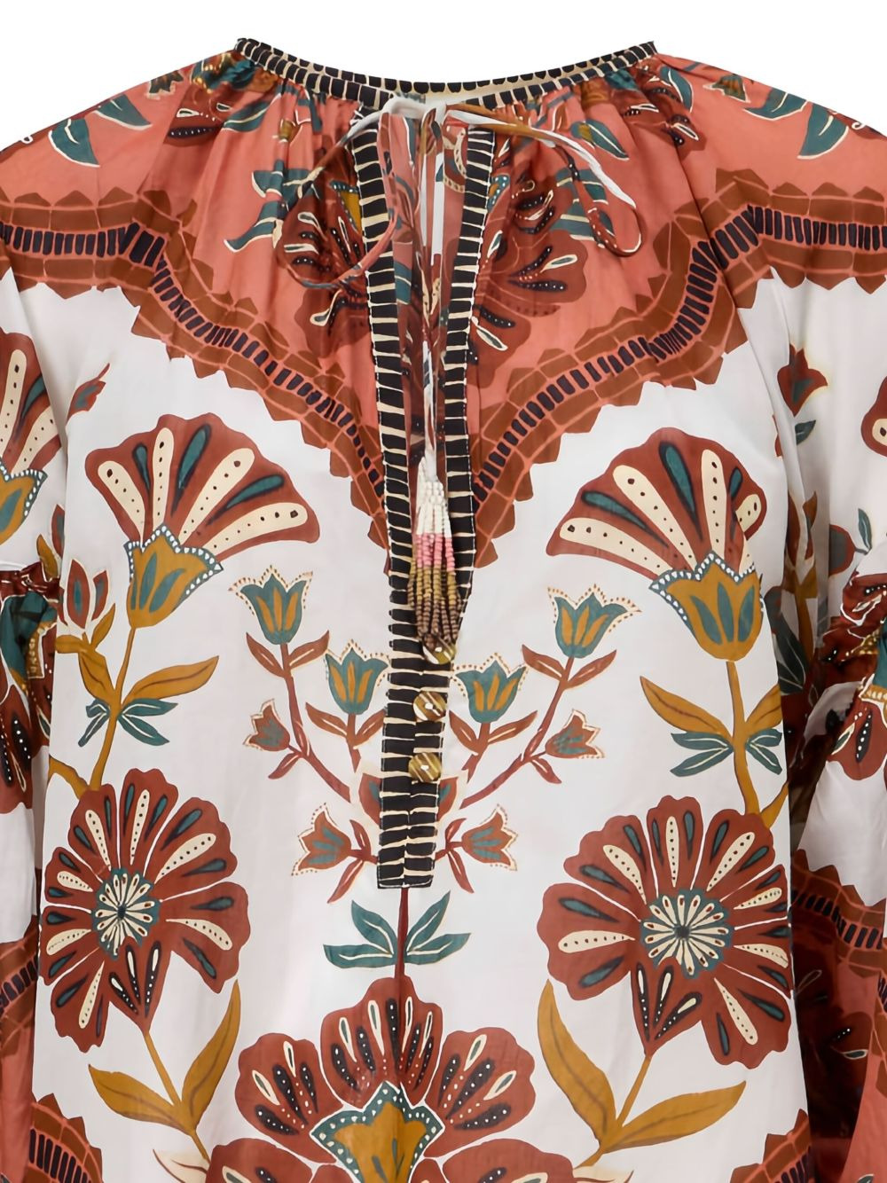 floral-pattern ruffled blouse - 4