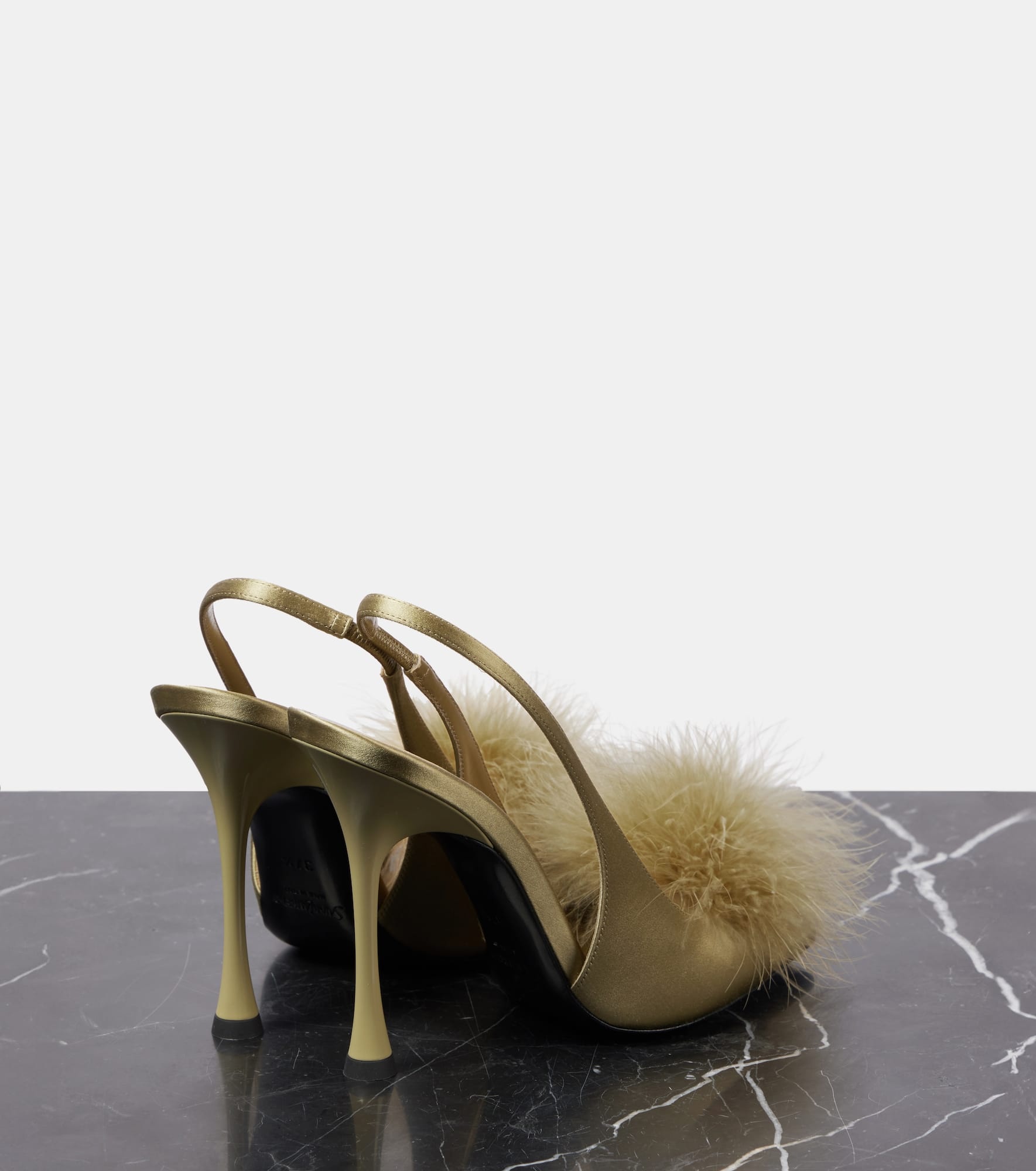 Paradis 110 feather-trimmed satin sandals - 2