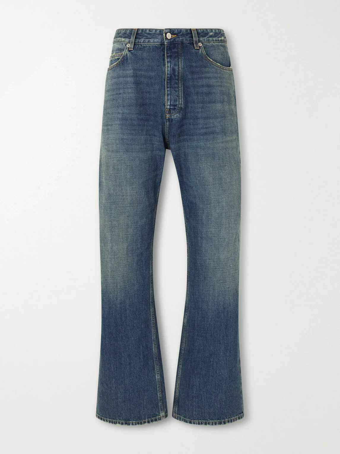 Straight-Leg Distressed Jeans - 1