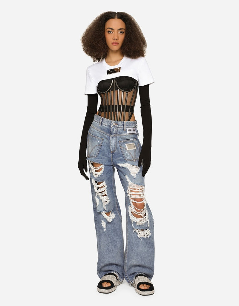 Dolce & Gabbana Tulle corset with boning and molded cups outlook