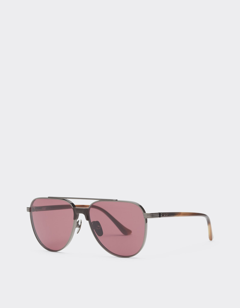 Ferrari sunglasses in glossy gunmetaltitanium and acetate with exclusive Contrast Pro™ lenses 3