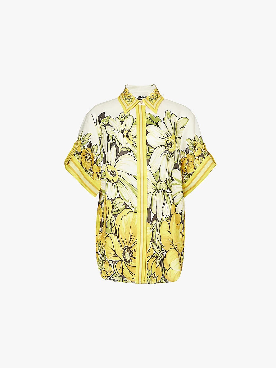 Gisela flower-print linen shirt - 1