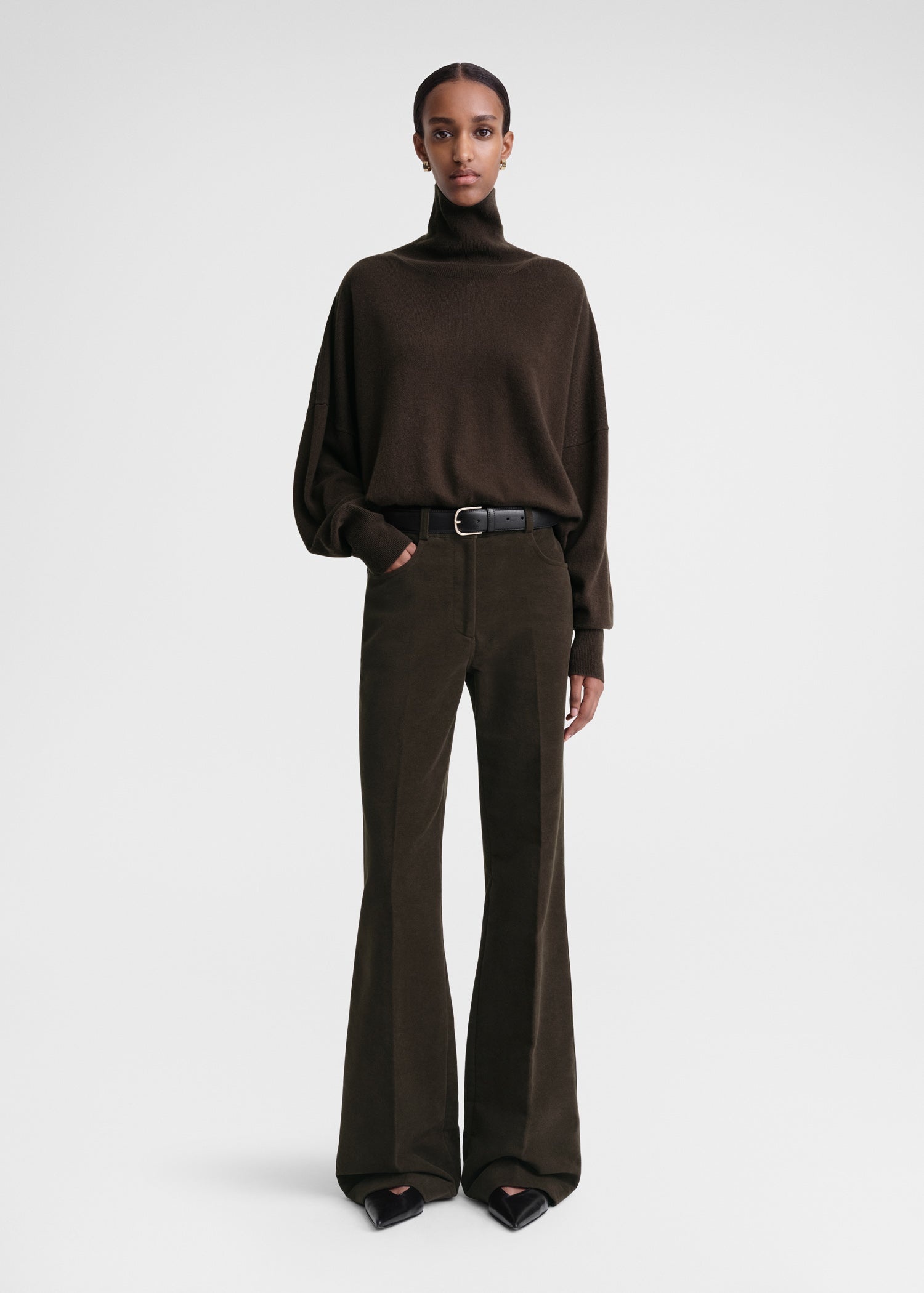 Cashmere turtleneck dark brown - 2