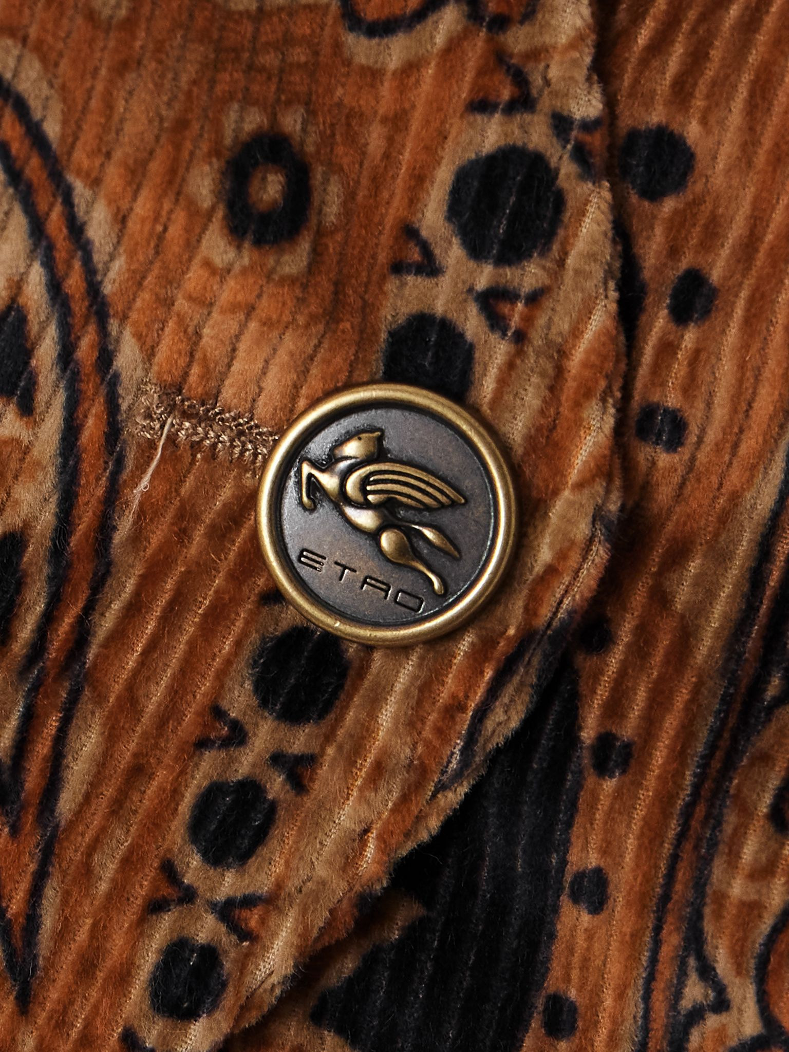 Paisley-print cotton-blend corduroy vest Brown - 5