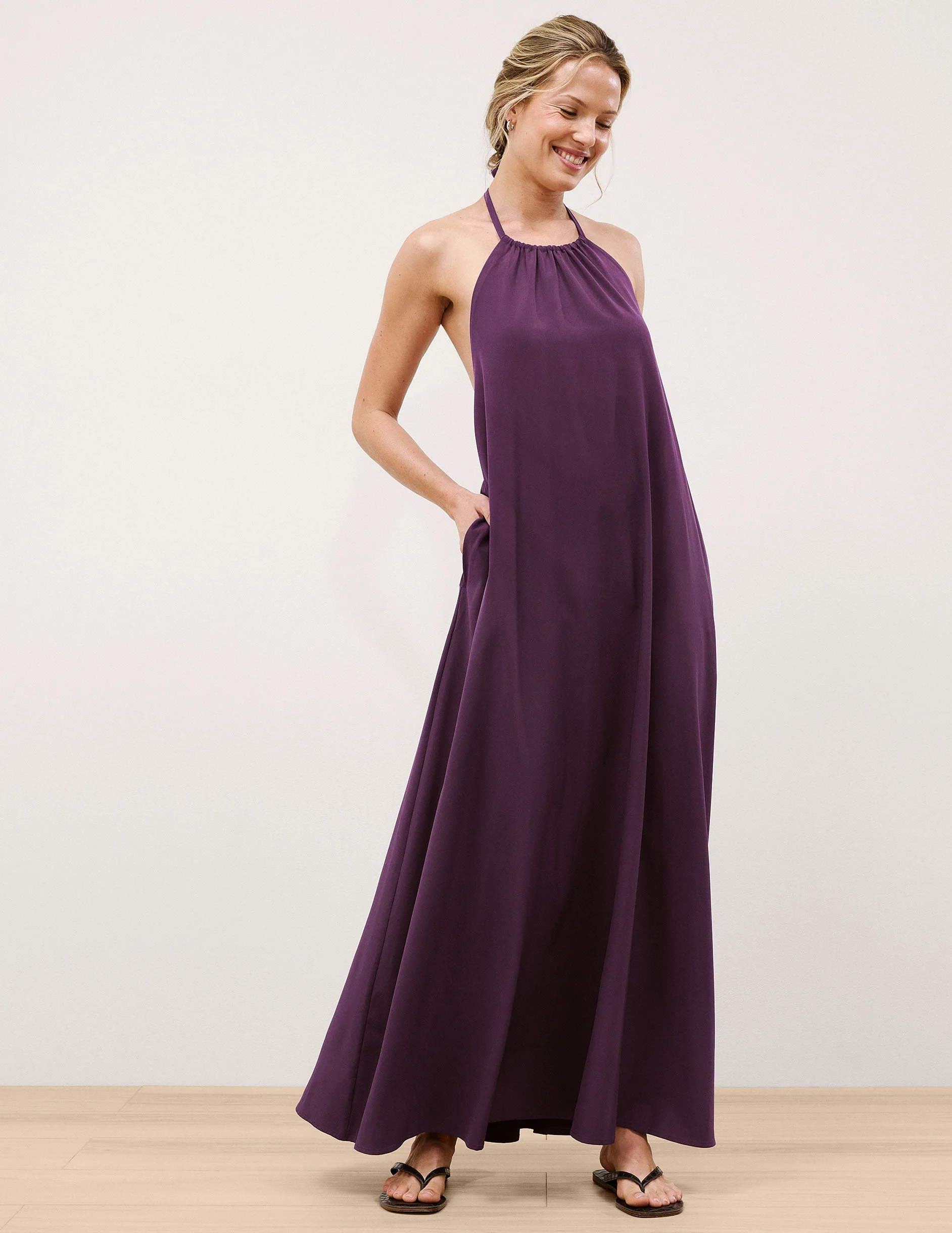 Go With The Flow Halter Dress - 1