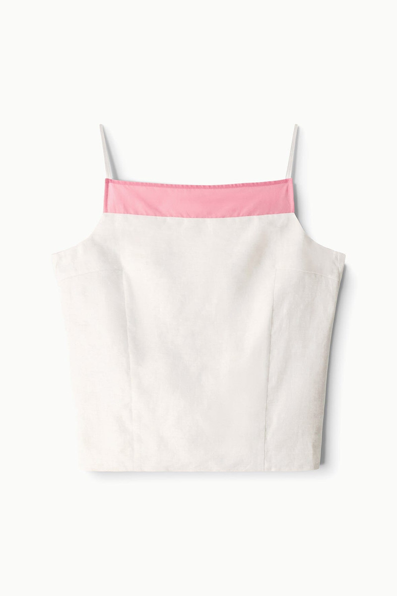 STAUD MAISIE LINEN TOP BLUSH CANYON 5