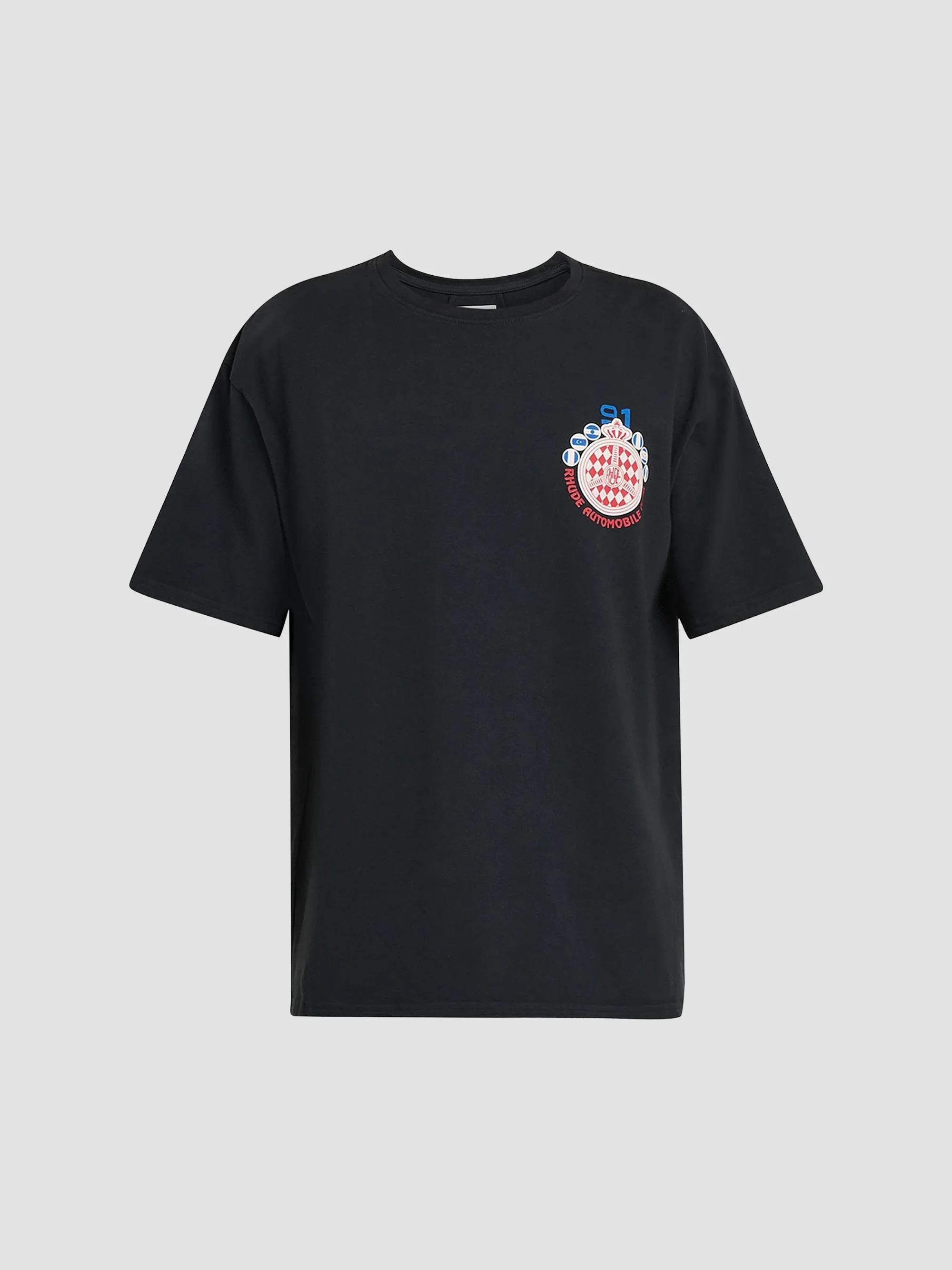 Men's Automobile Club Logo Cotton T-Shirt - Vintage Black Red - 1