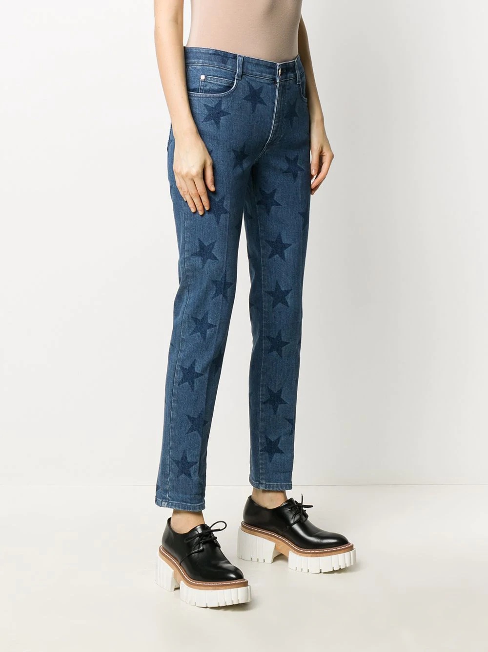 star-print slim-fit jeans - 3