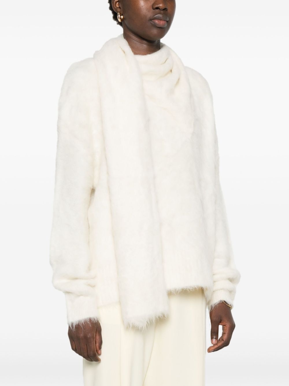 draped-scarf sweater - 3