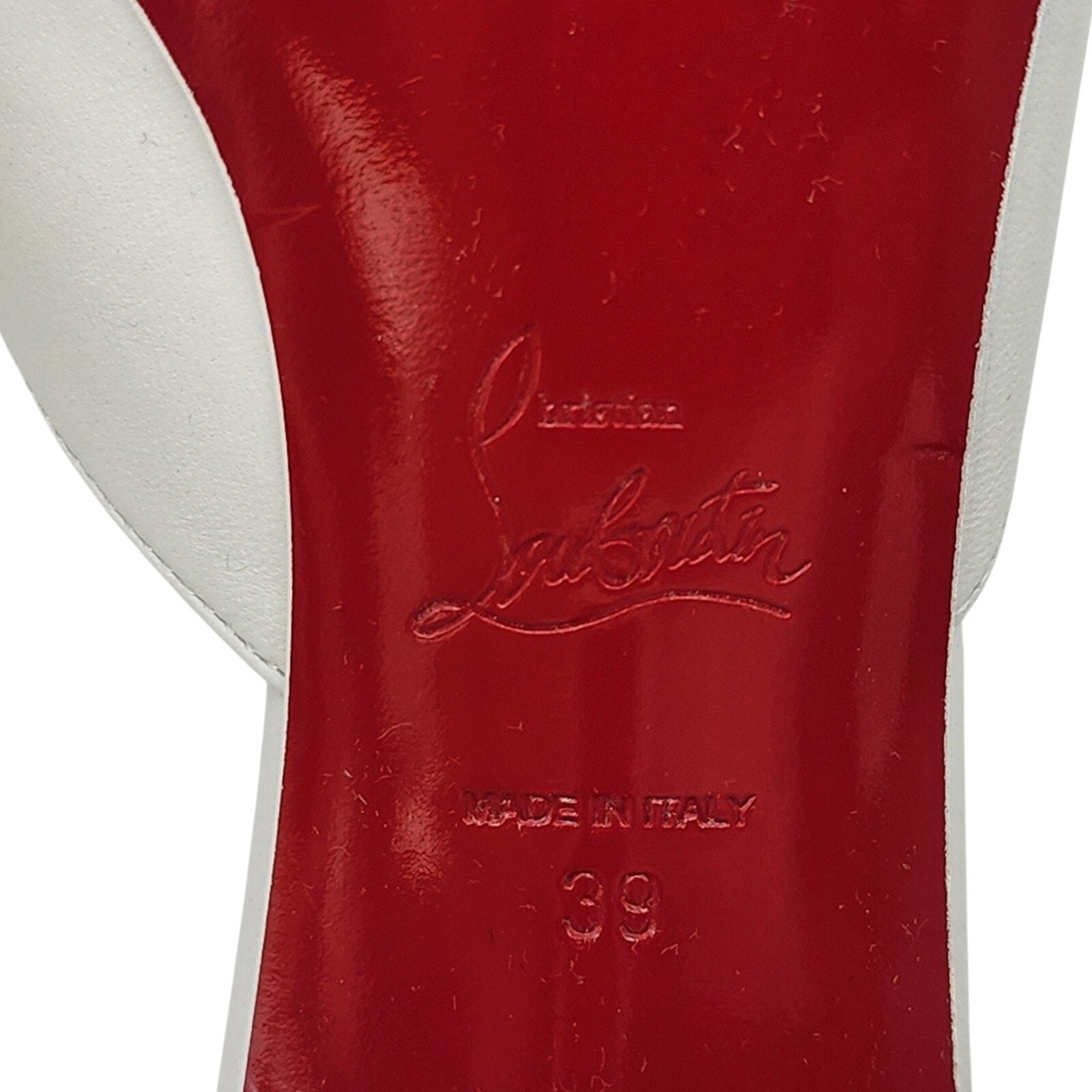 Christian Louboutin Condora 85mm Leather Heeled Sandals Mules White - 16