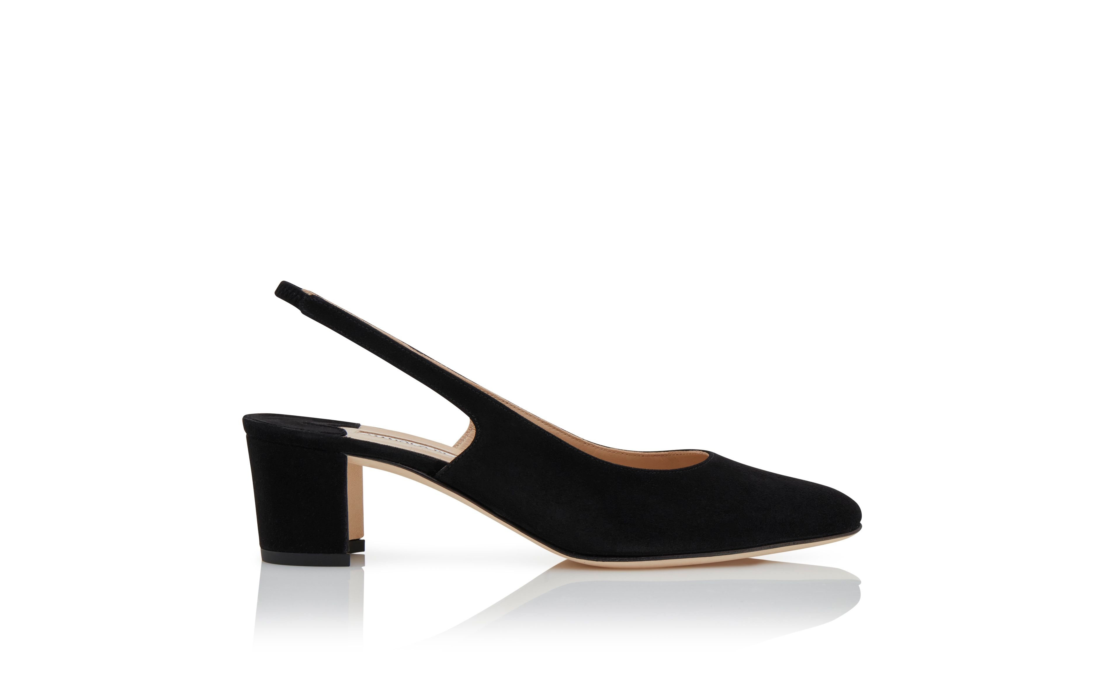 Black Suede Slingback Pumps - 1