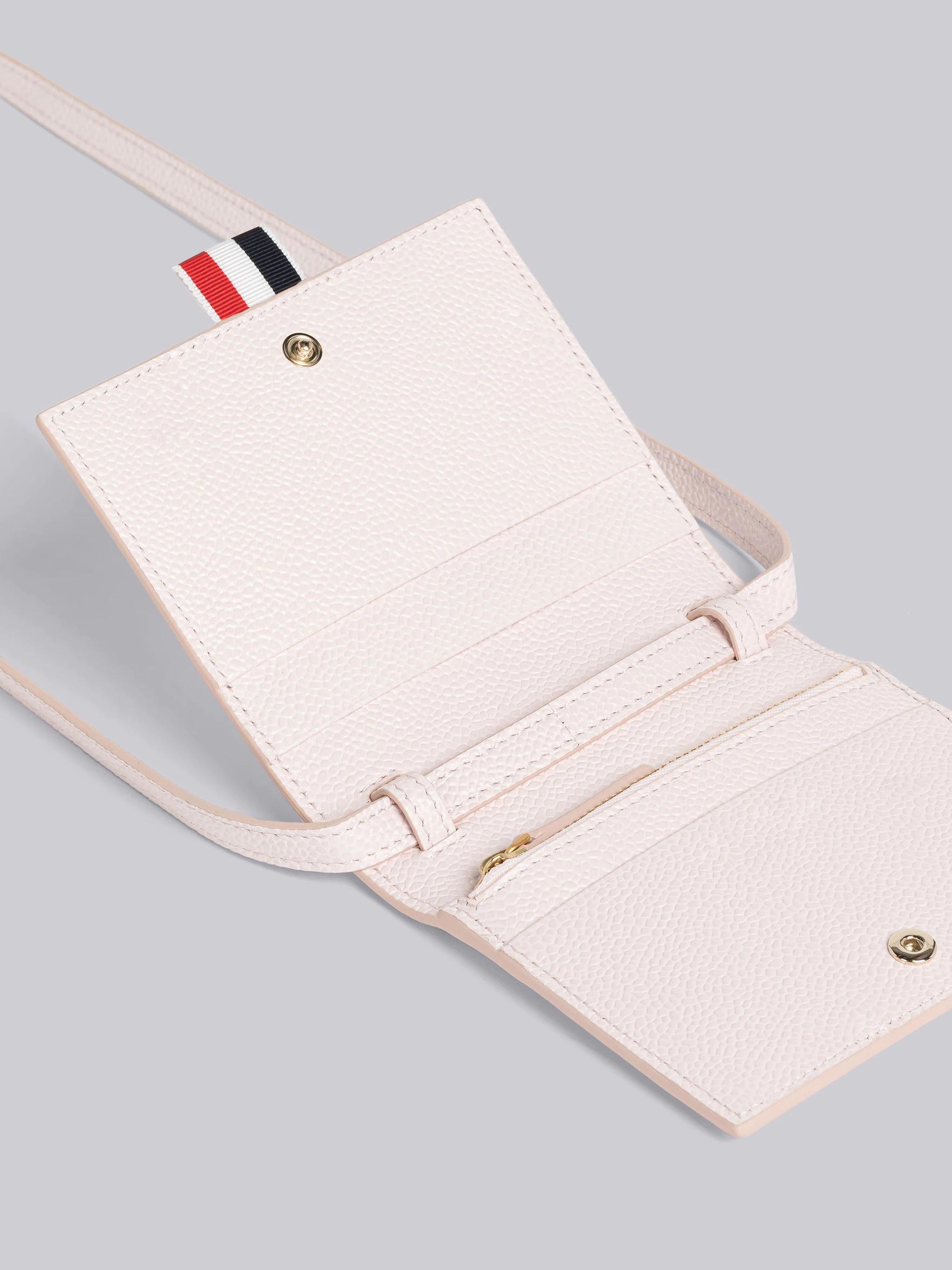 Pebble Grain Leather Cardholder With Strap - 4