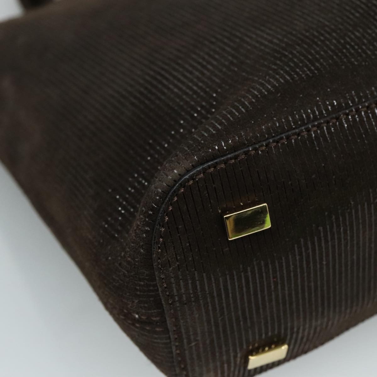 CELINE Hand Bag Suede Brown Gold - 16