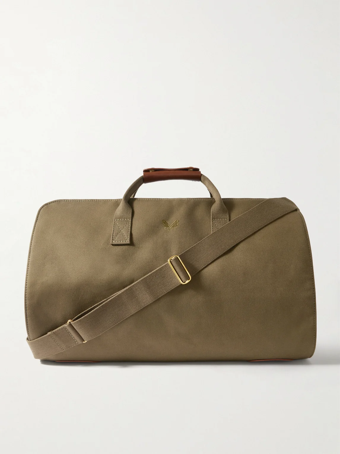 Leather-Trimmed Cotton-Canvas Suit Carrier and Holdall - 1