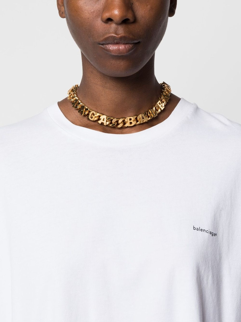 BALENCIAGA logo-lettering choker necklace outlook