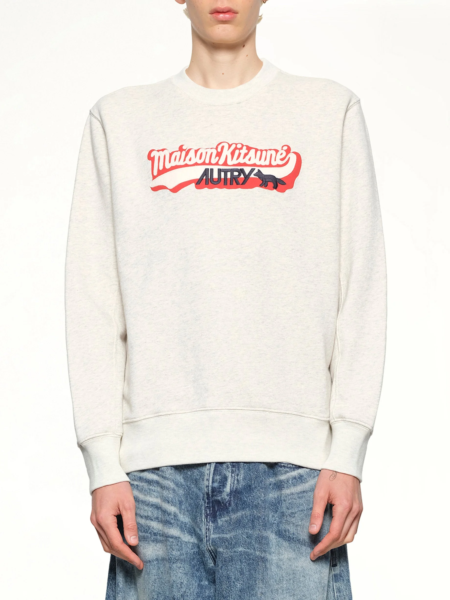 Autry x Maison Kitsune Sweatshirt in Grey Melange - 1