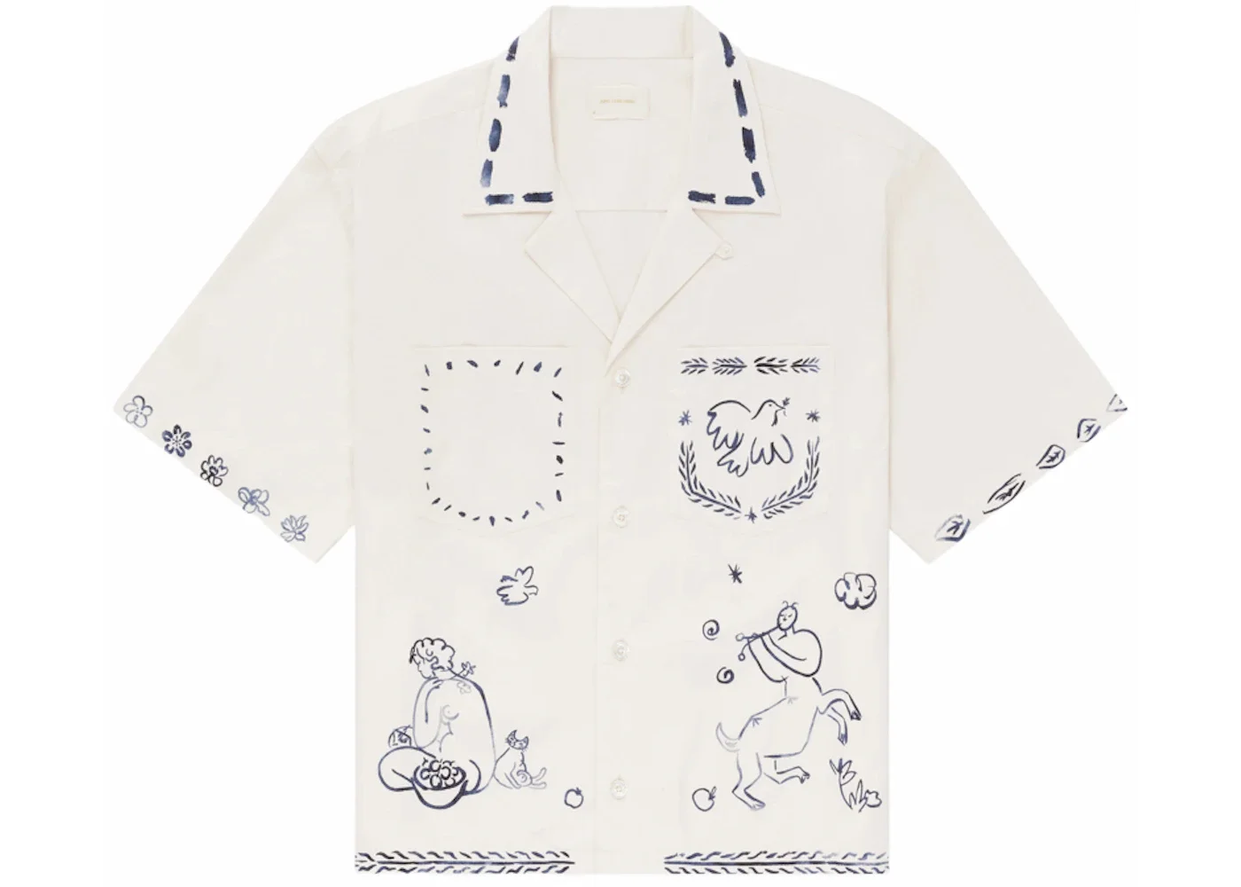 Aime Leon Dore Lesvos Cropped Camp Shirt Cream - 1