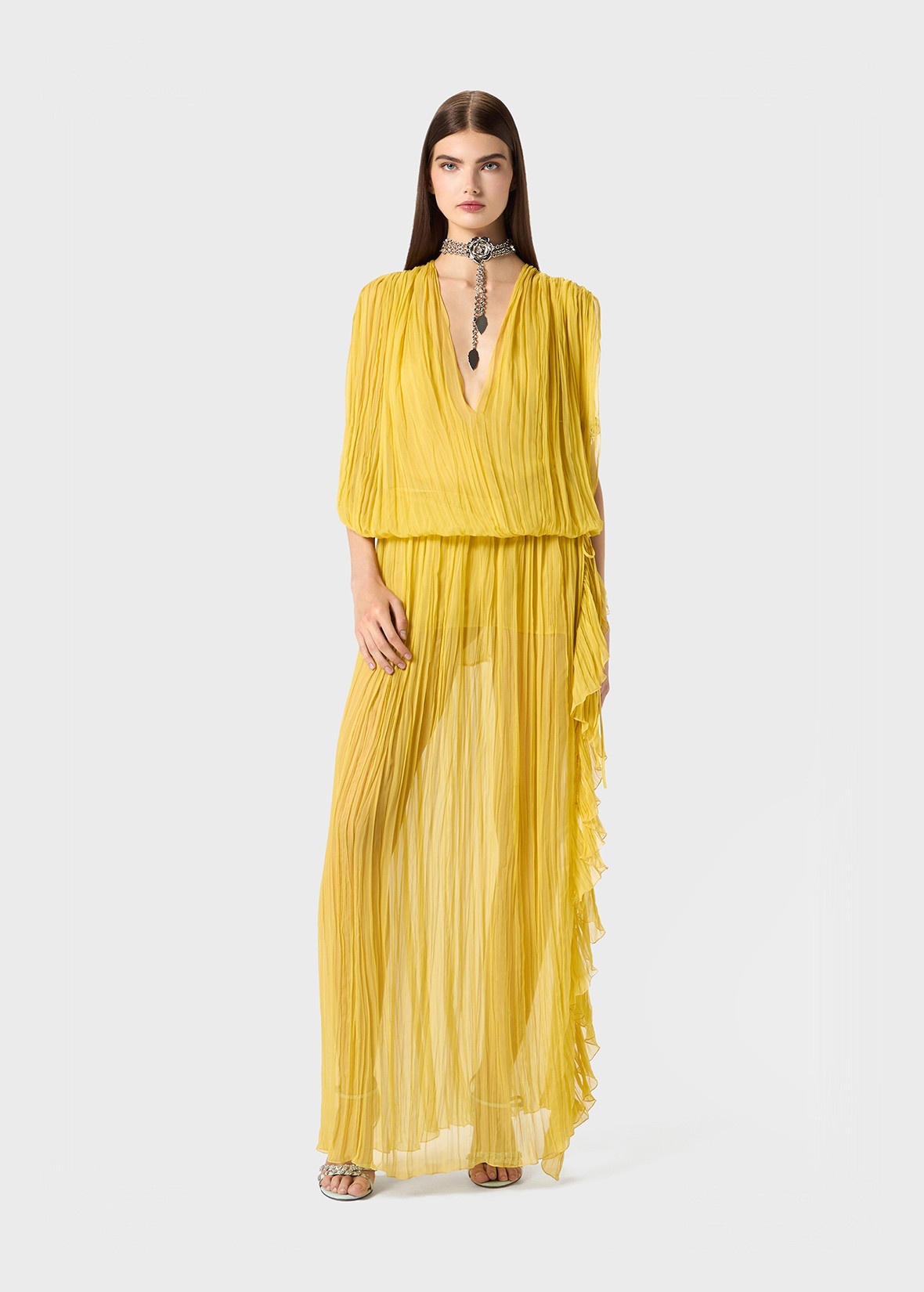 PLEATED TOP IN SILK CHIFFON - 1