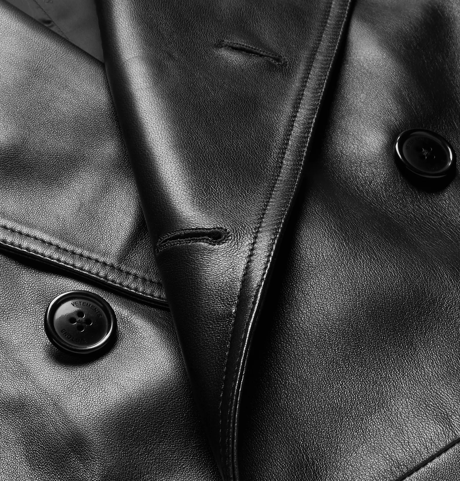 Oversized Leather Trench Coat - 5