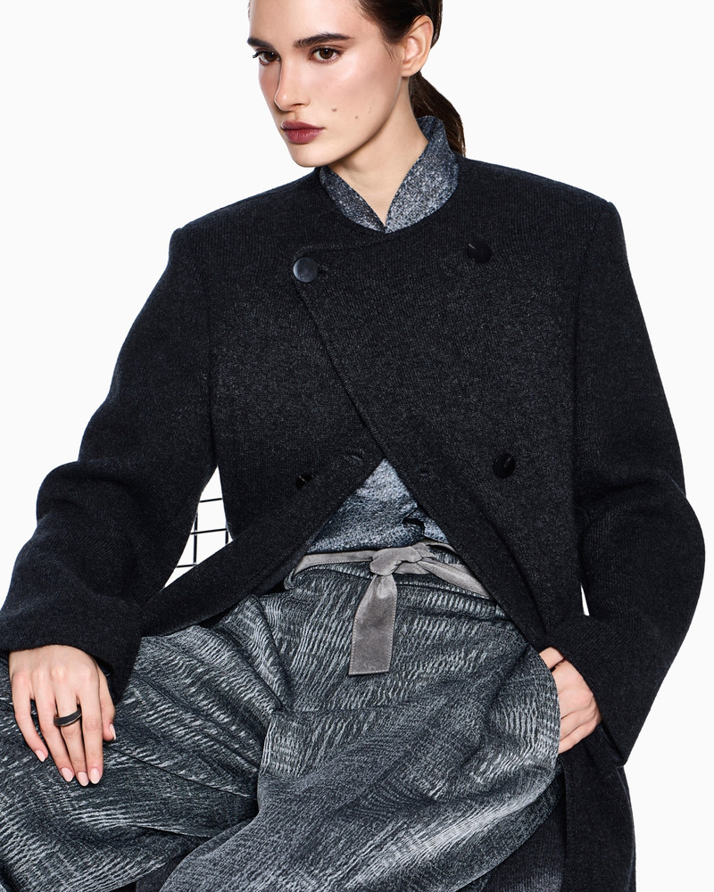 COAT COATS LONG CASHMERE KNIT WITH ASYMMETRIC BUTTONED FRONT 3