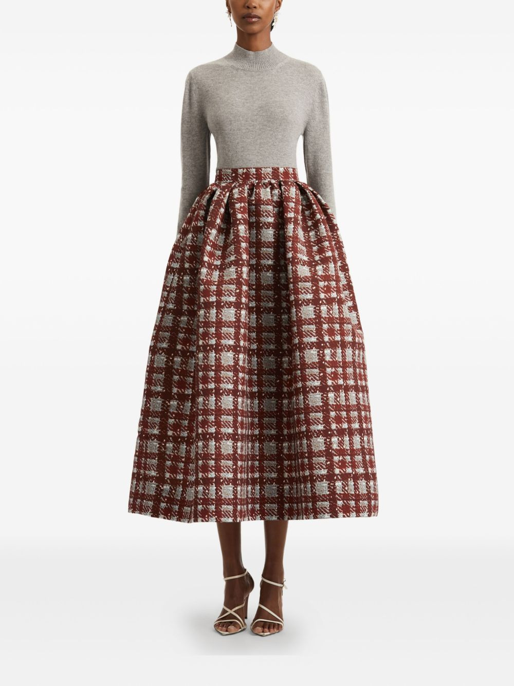pleated plaid midi skirt - 2