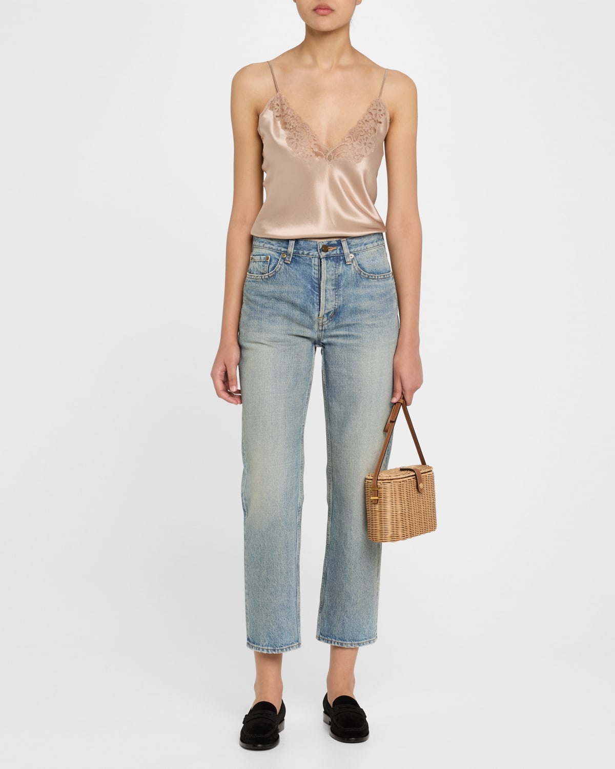Vanity Crossbody Bag in Wicker and Leather - 6