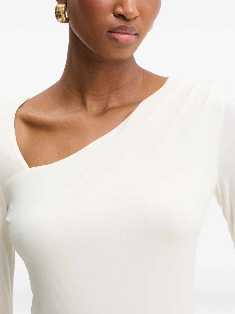 asymmetric-neck long-sleeved top 4