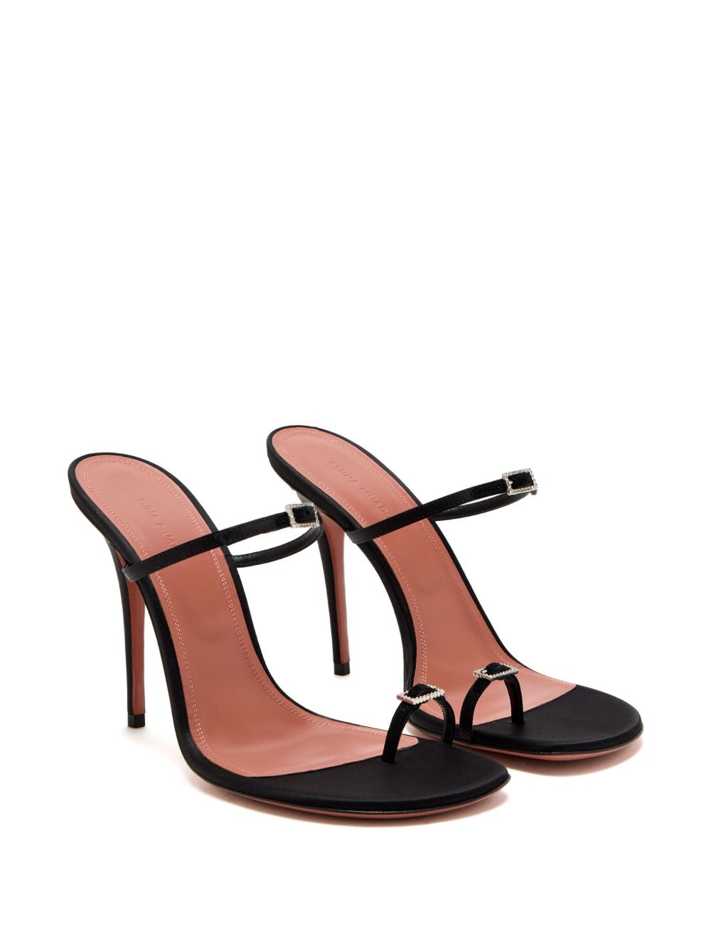 crystal-buckle satin sandals - 2