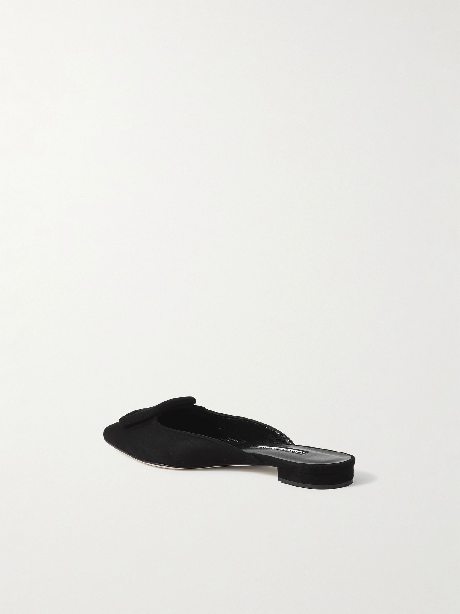Maysale buckled suede point-toe flats Black - 3