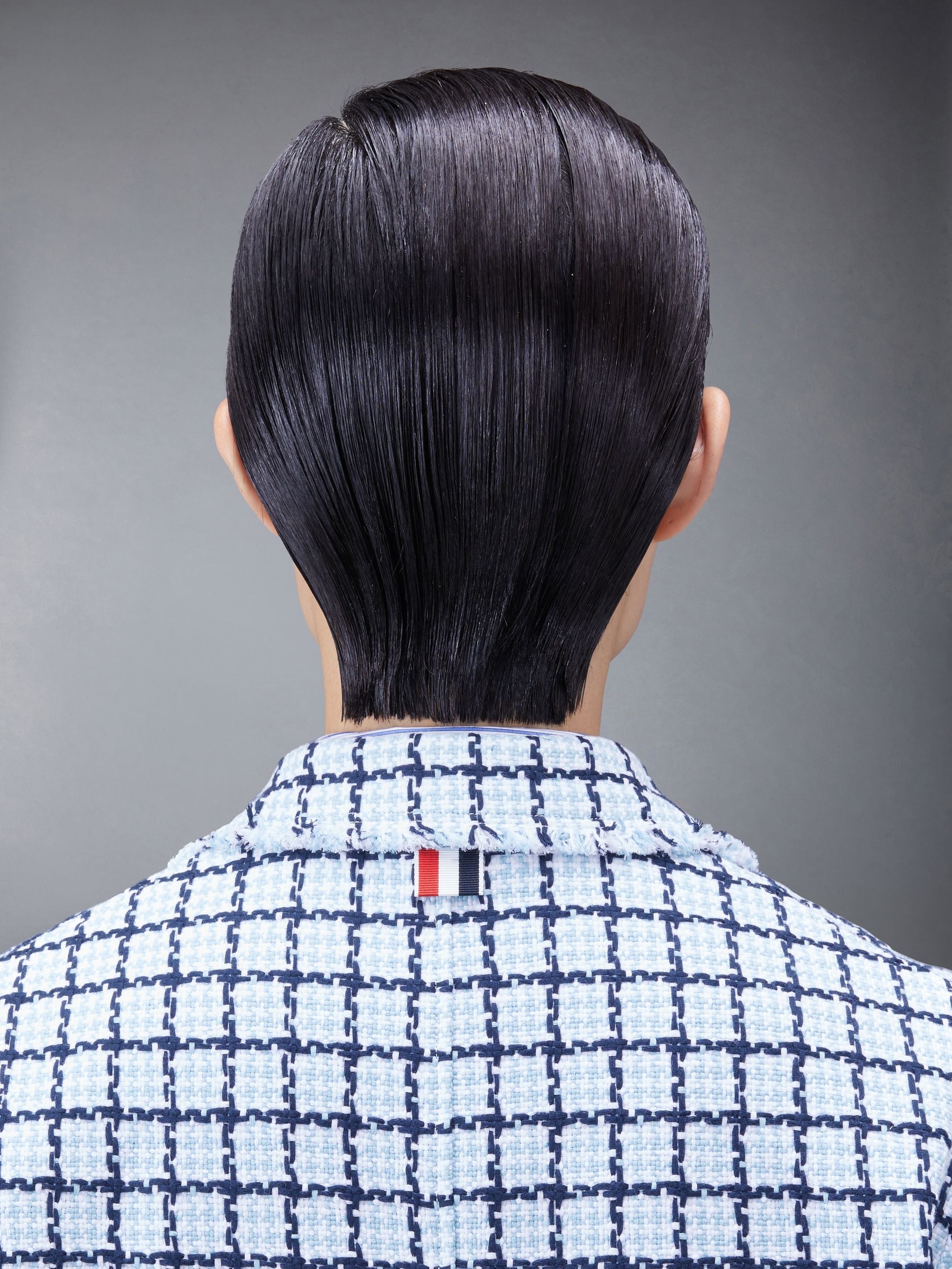 Check Summer Tweed Fray Narrow Shoulder Sack Jacket - 6
