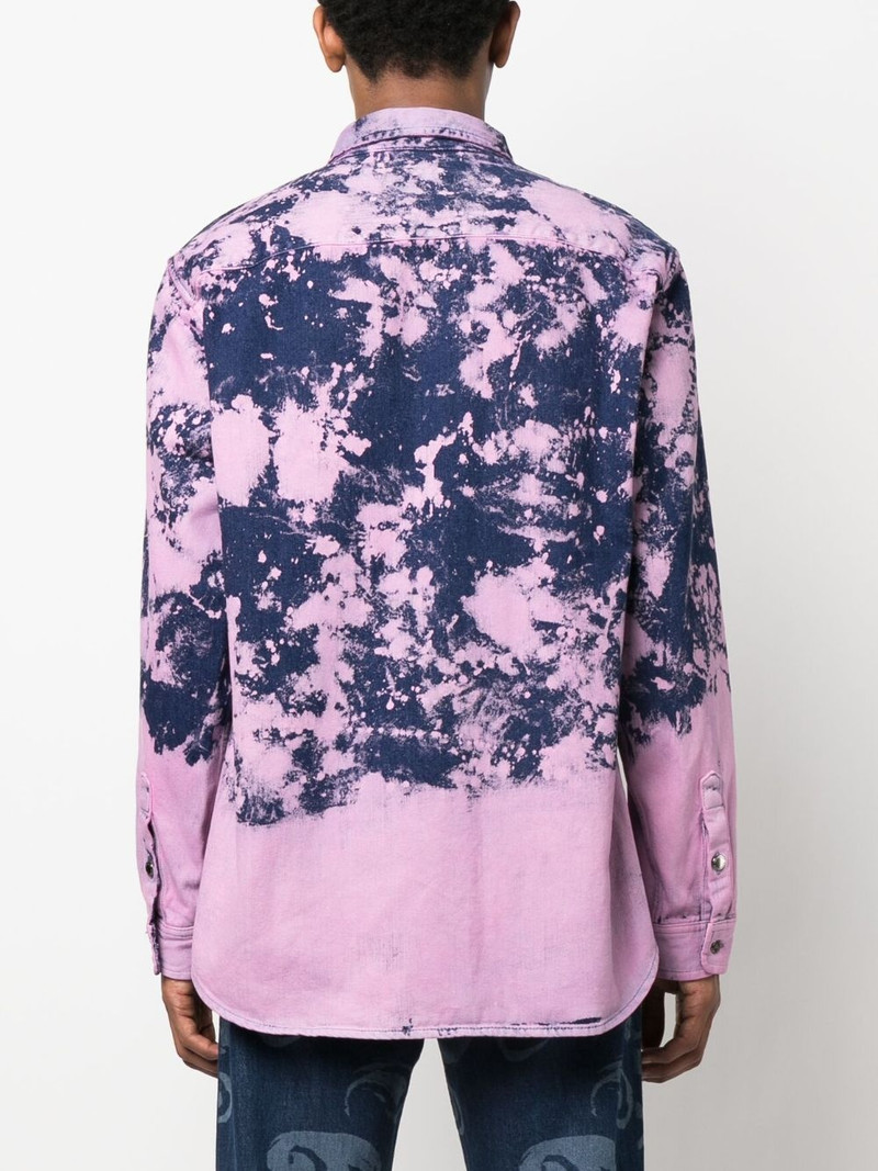bleached-effect long-sleeve shirt 4